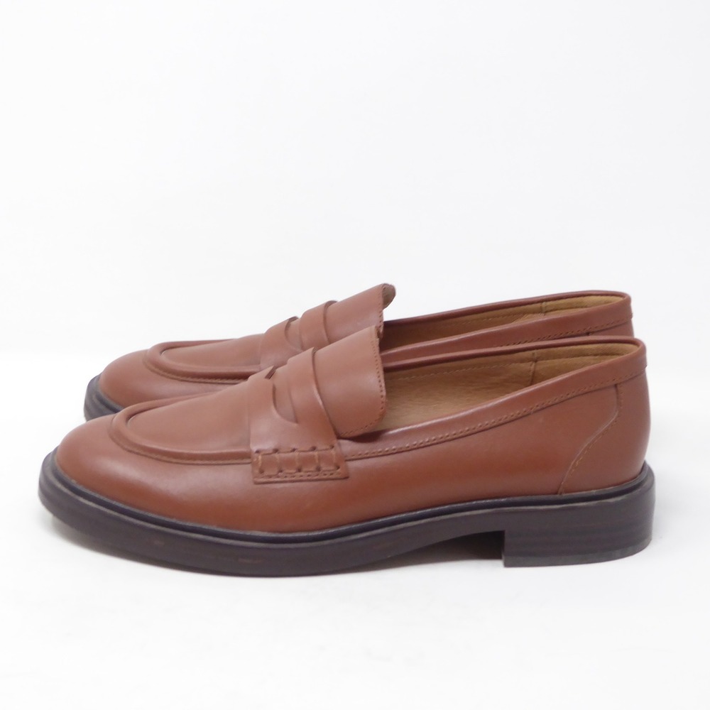 Madewell Womens The Vernon Penny Loafer Brown Leather NL839 Size 8 - Picture 4 of 10